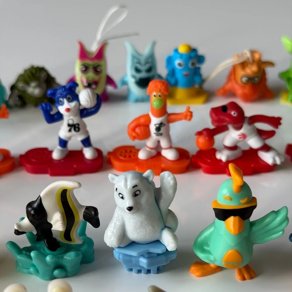 Colorful Kinder Surprise & Mix Toys Lot - 58 Animals Figurine Set